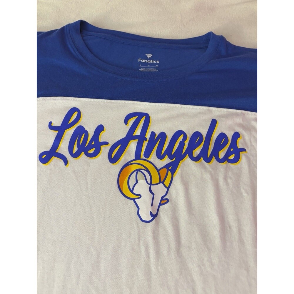 Fanatics Los Angeles Rams Women’s T-Shirt Large Colorblock NFL Football - Picture 2 of 7